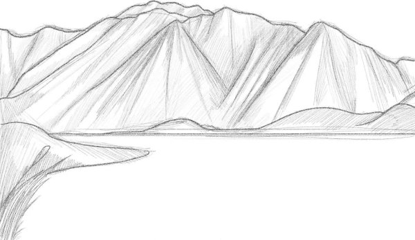 Горы простым карандашом