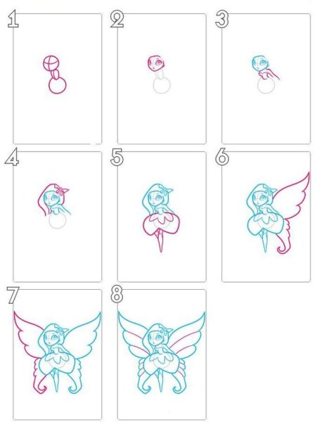 Рисунки для срисовки феи