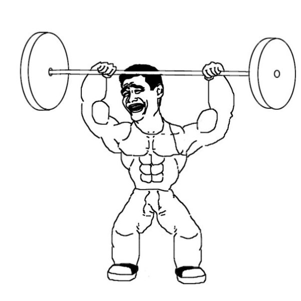 Силач со штангой раскраска