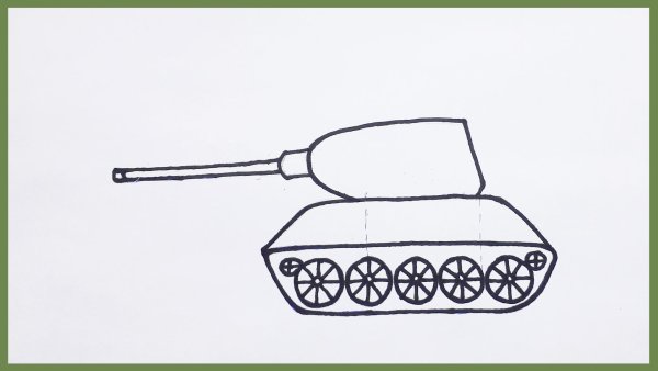 Схема рисования танка для детей