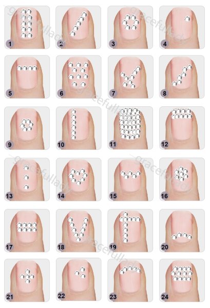 Схемы рисунков на ногтях