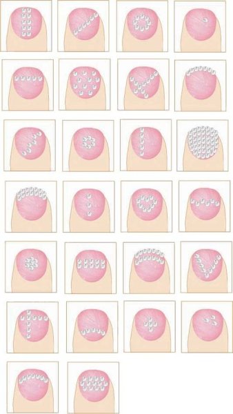 Красиво украсить ногти стразами