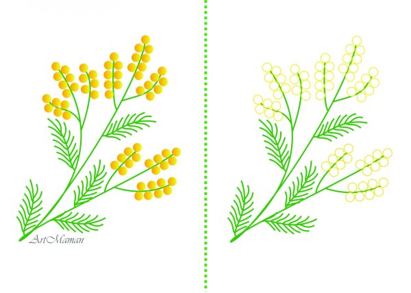 Аппликация Мимоза