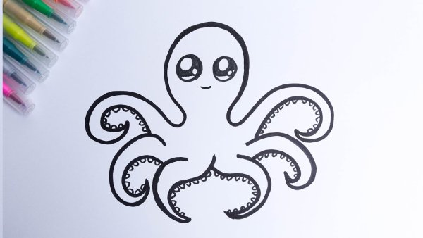 Рисование осьминог