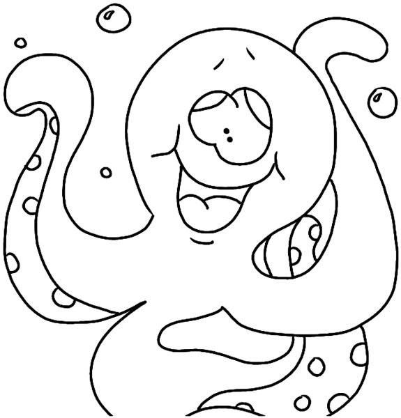 How to Pain a picture of a cheerful Octopus for Kids