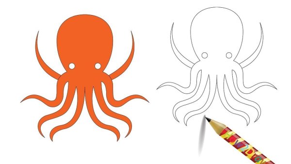 Трафарет морские обитатели для пластинографии