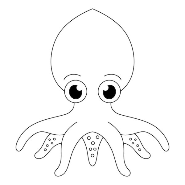 Осьминог трафарет