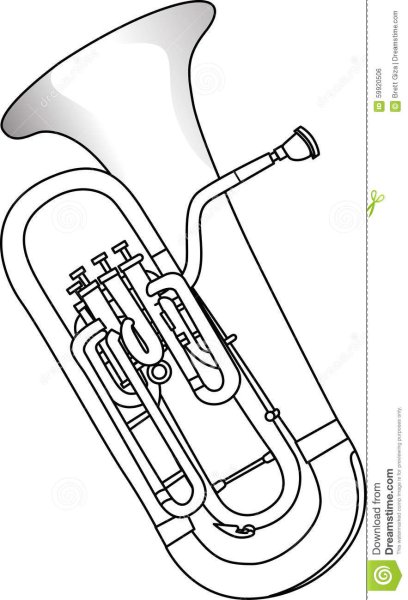 Туба музыкальный инструмент раскраска