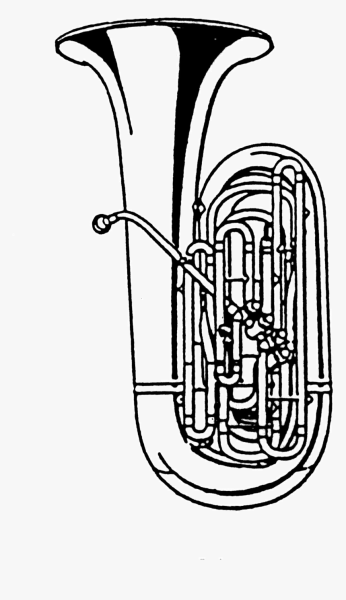 Раскраска труба музыкальный инструмент