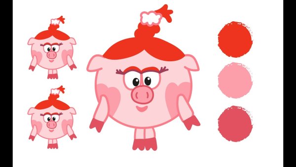 Рисуем Нюшу из смешариков