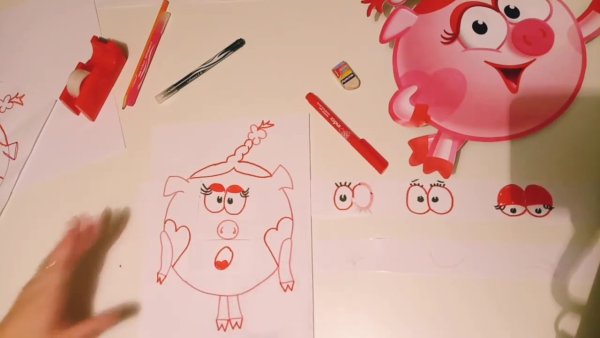 Рисуем Нюшу из смешариков