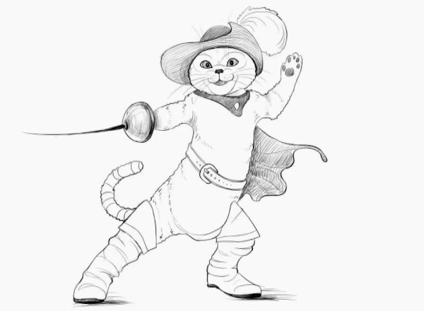 Кот в сапогах карандашом