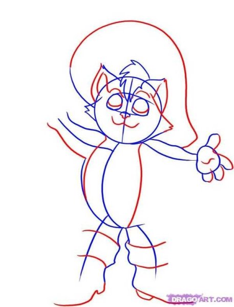 Кот в сапогах раскраска