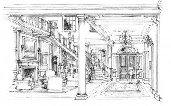 Эскиз интерьера музея