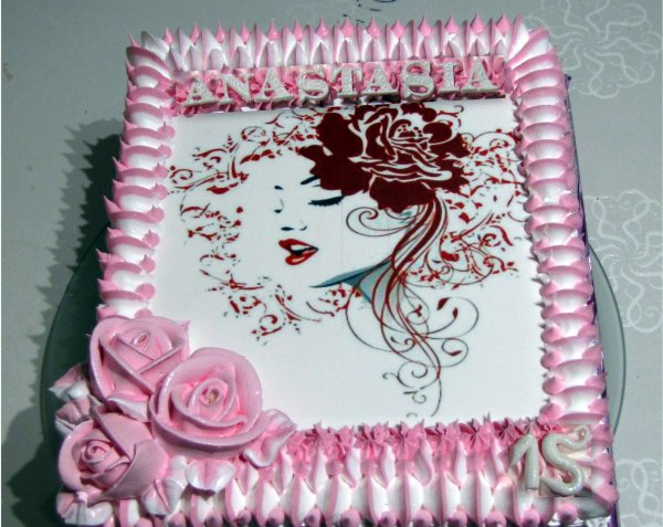 Украшения прямоугольного торта белково заварным кремом