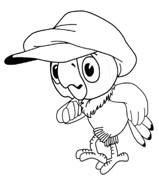 Раскраски советские мультфильмы попугай Кеша