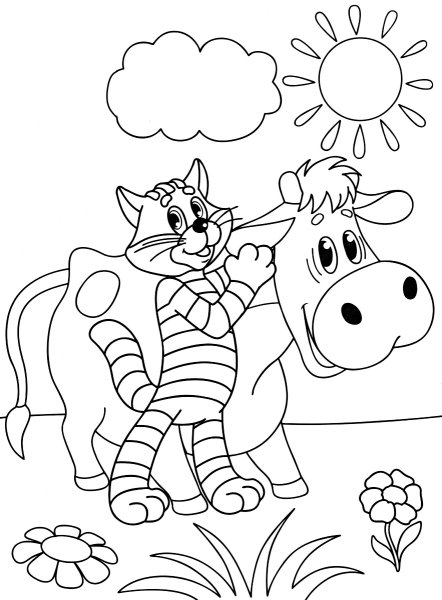 Раскраска Простоквашино дядя Федор