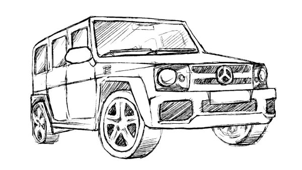 Раскраска Мерседес Бенц g63