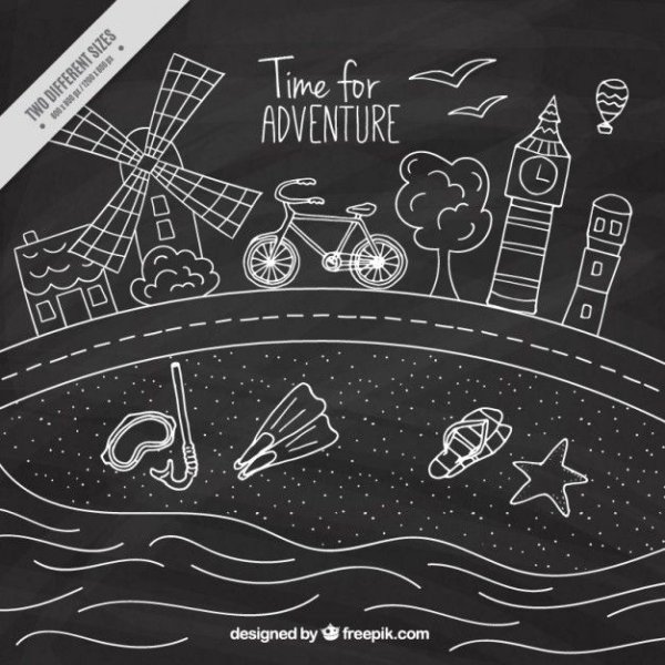 Рисунки на меловой доске