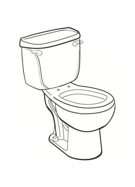 Унитаз нарисованный на белом фоне