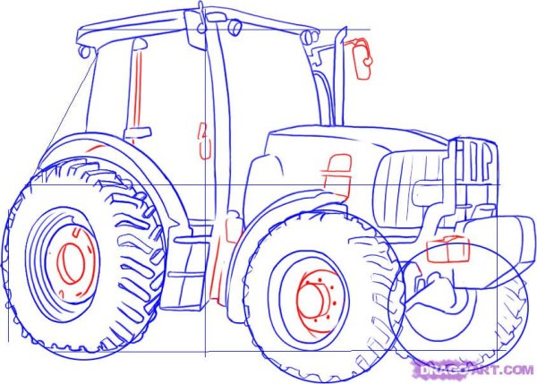 Поэтапное рисование трактора