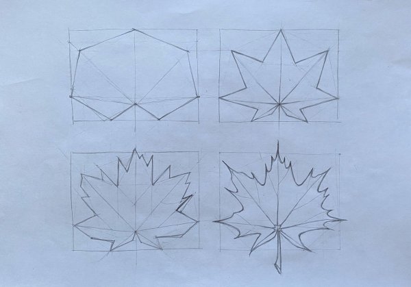 Кленовый лист сбоку объемный