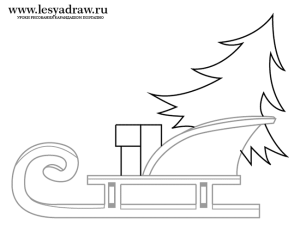 Сани сбоку контур