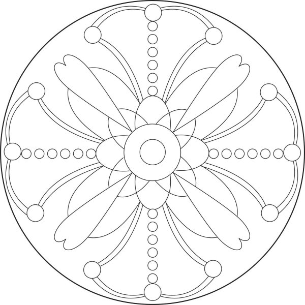 Мандала раскраска акварелью