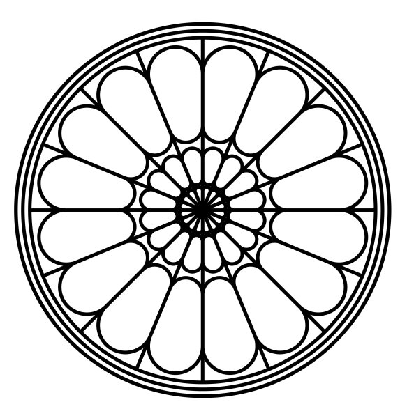 Окно роза Готика схема