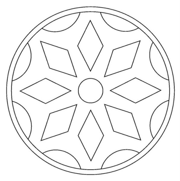 Геометрический орнамент на посуде раскраска