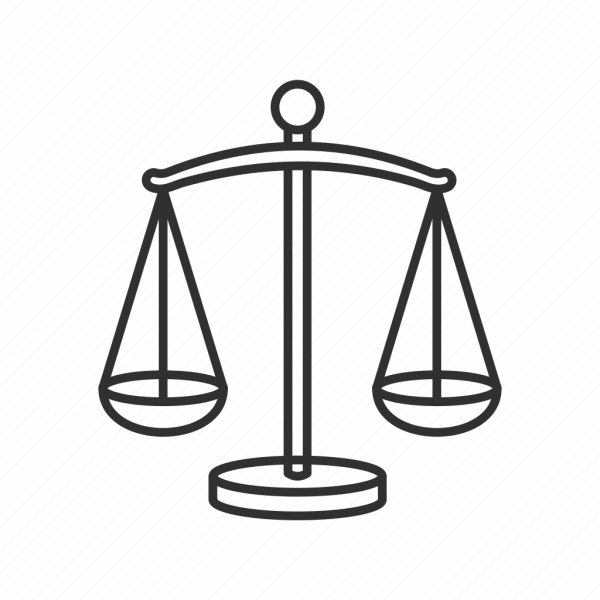 Раскраска весы с чашами