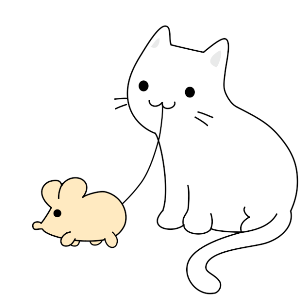 Кошка и мышка раскраска