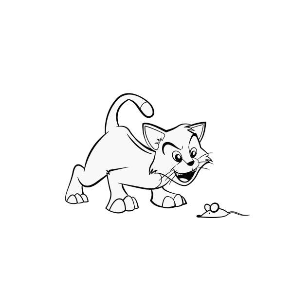 Раскраска кот и мыши для детей