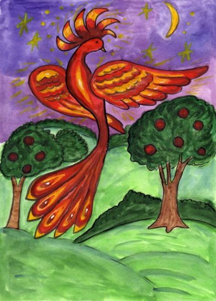 Жар птица раскраска