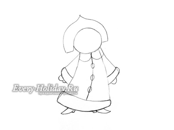 Снегурочка поэтапное рисование для детей