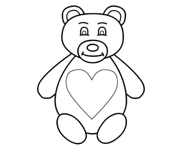 Раскраска плюшевый мишка
