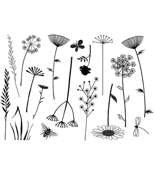 Стилизованные травы и цветы