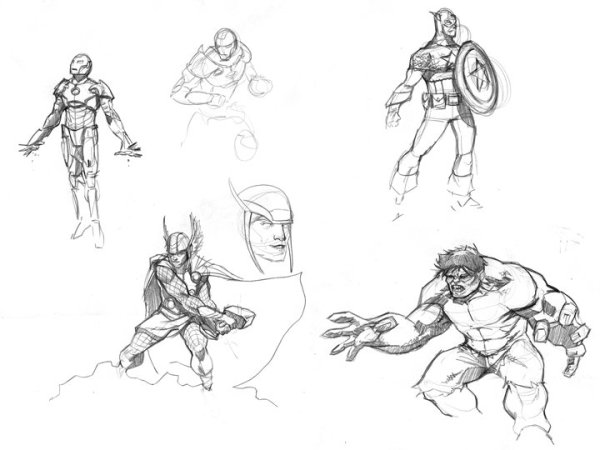 Мстители для рисования