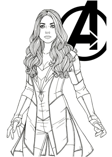 Алая ведьма Марвел раскраска