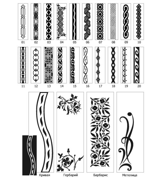 Эскизы для гравировки на ножах