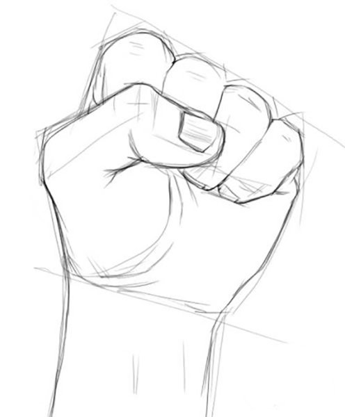 Кулак рисунок для срисовки