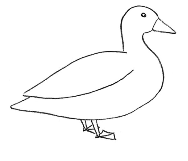 Легкий рисунок утки