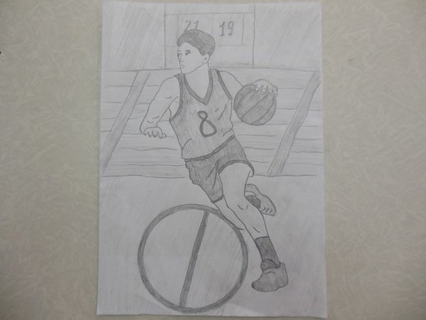 Лыжник рисунок