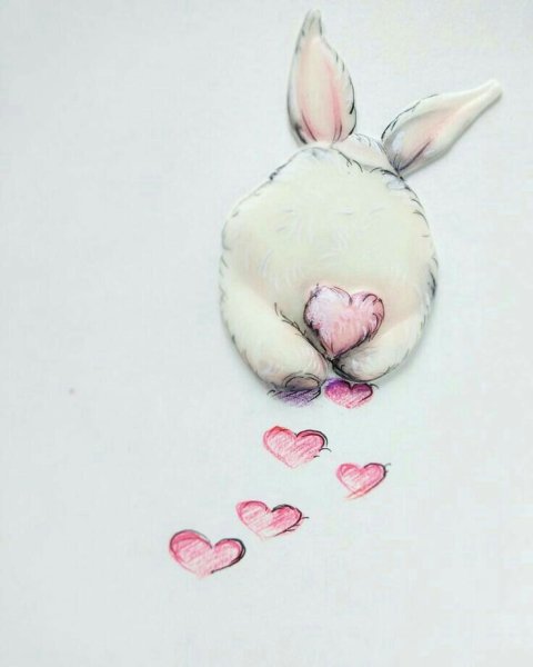 Зайчонок с цветами