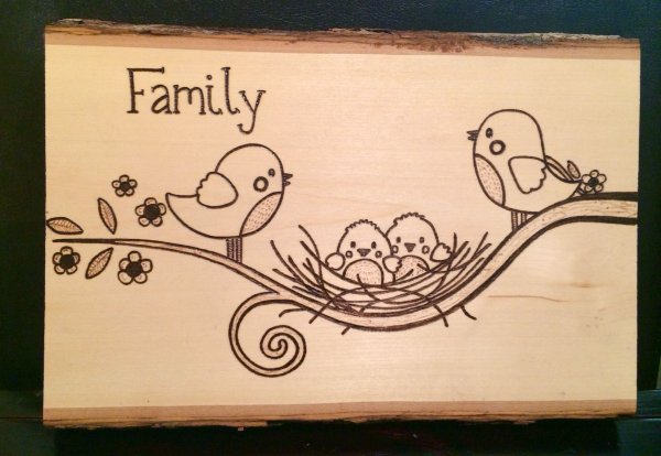 Выжигание по дереву с днем рождения