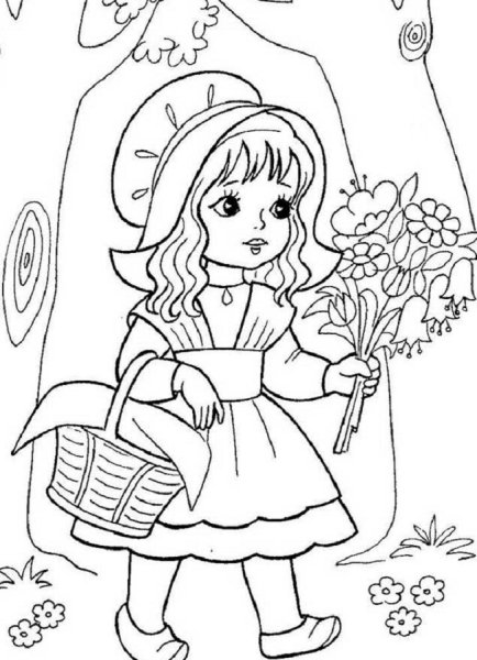 Ш Перро красная шапочка раскраска