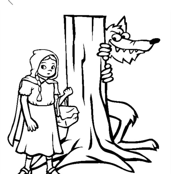 Раскраски братья Гримм красная шапочка