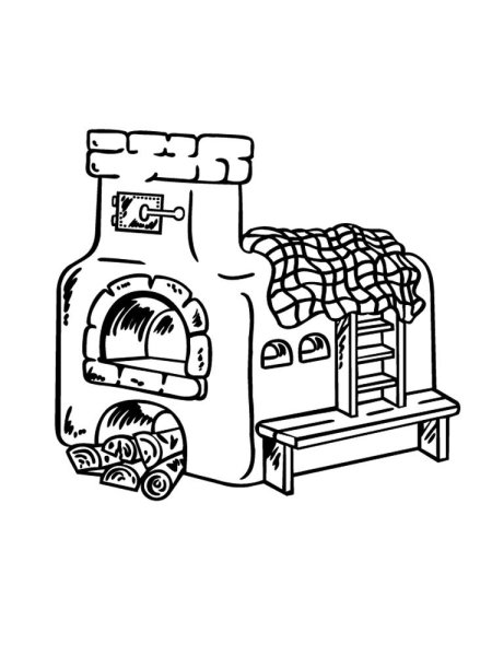 Русская печь раскраска