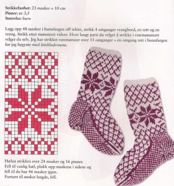 Носки с орнаментом спицами