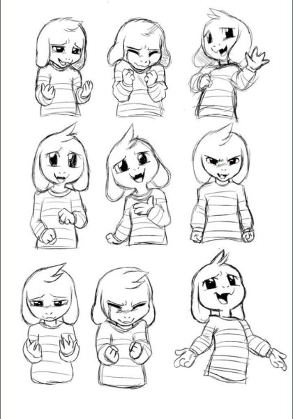 Андертейл персонажи рисунки